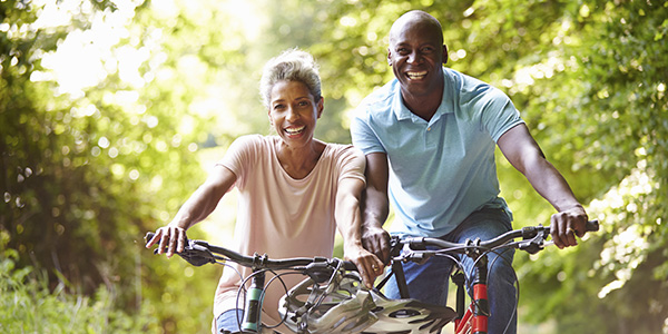 Couple Riding Bikes